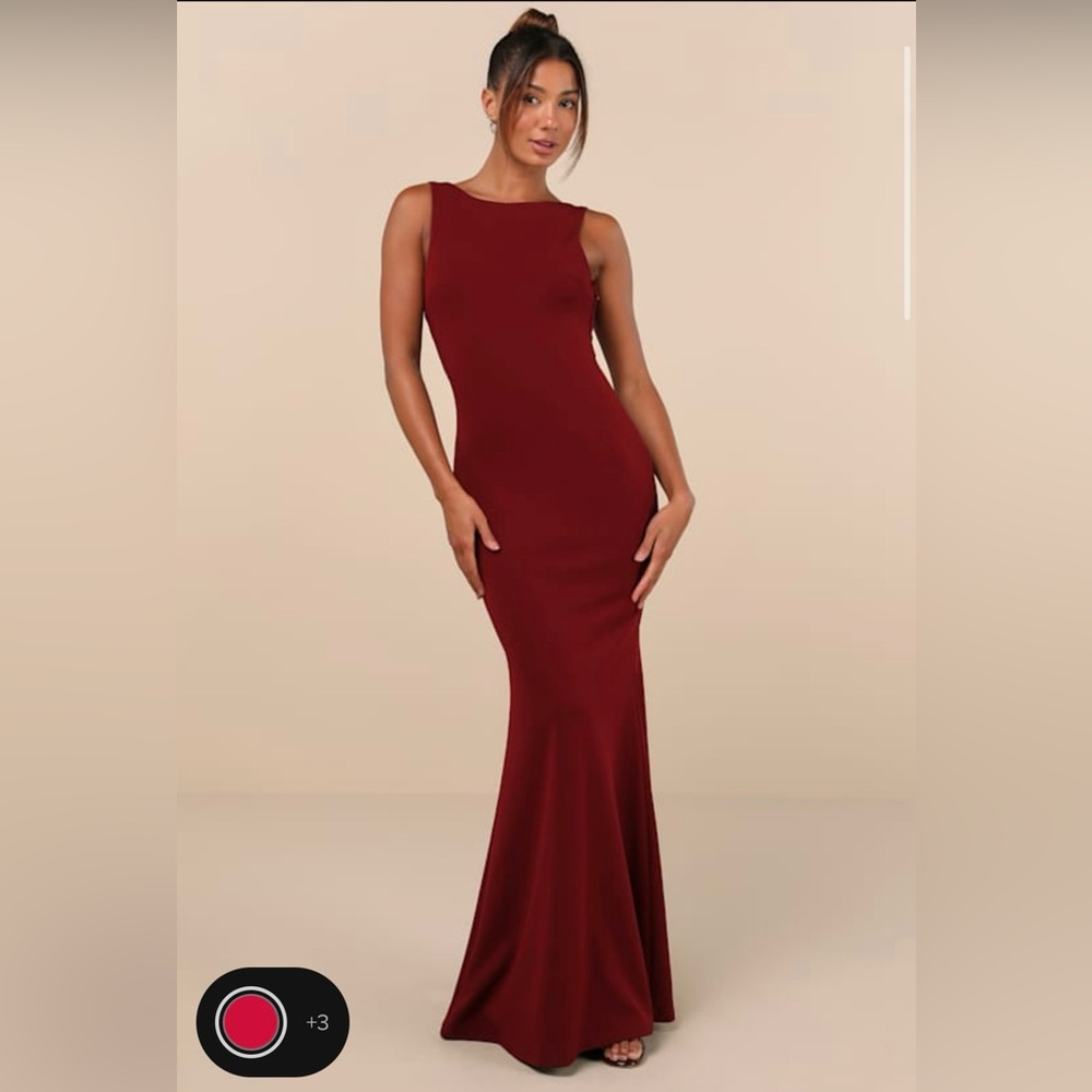 Love In Your Eyes Wine Red Knotted
Mermaid Maxi Dress